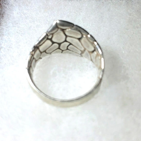 Pebbled style STERLING SILVER STYLE STAMPED 925 UNIQUE SHAPE VINTAGE - Picture 5 of 5